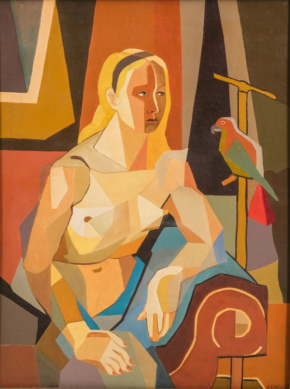 Lhote Cubist Oil on Canvas (1958)